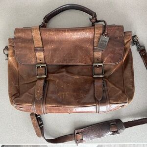 Frye Brown Leather Messenger Bag